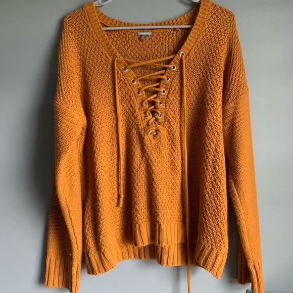 Charlotte Russe Sweaters - Lace Up Sweater